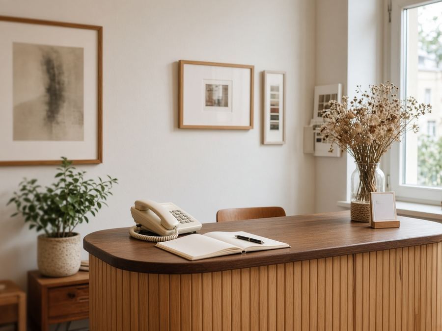 Contact desk at Studio Pastapretr in Riga