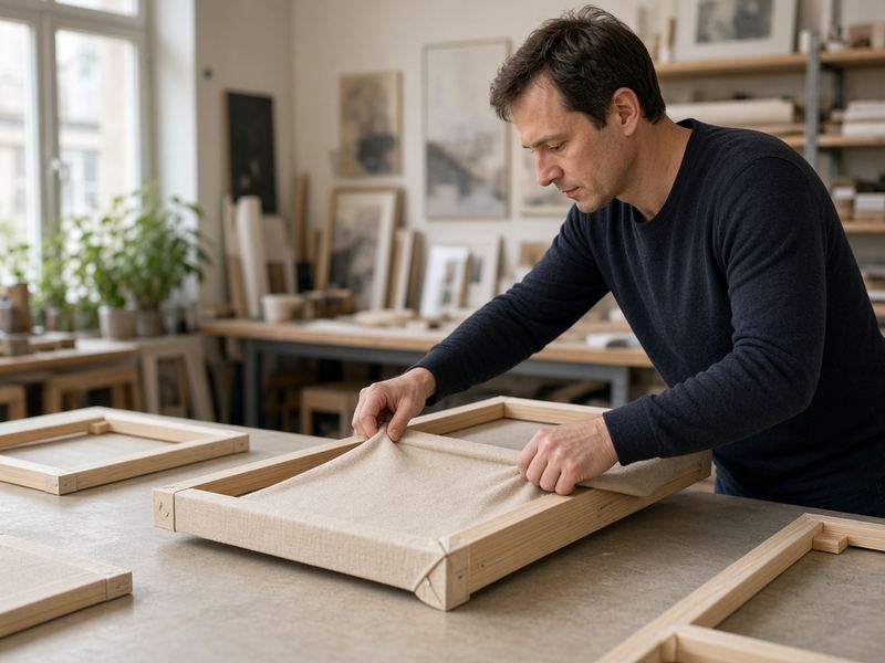 Canvas stretching at Studio Pastapretr